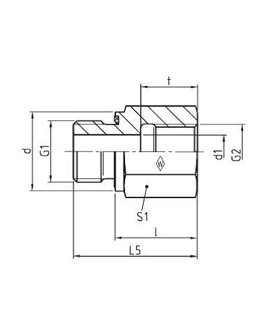 Gewinde Reduzierstutzen lang RED -WD/