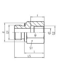Gewinde Reduzierstutzen lang RED -WD/