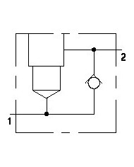 Winkelgehäuse, Umgehungsrückschlagventil
