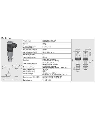 Verschmutzungsanzeige VR 2 D.0/-L24