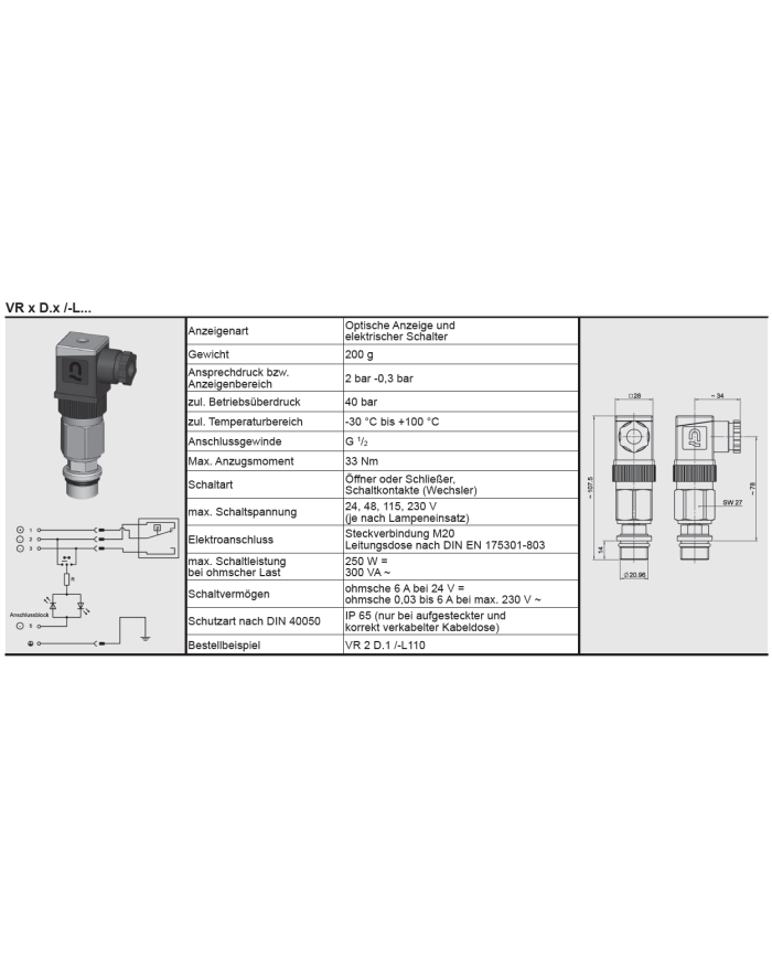 Verschmutzungsanzeige VR 2 D.0/-L24