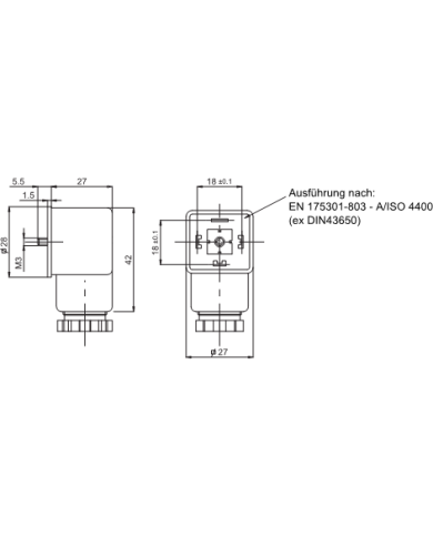 Gerätestecker mit Anzeigelampe