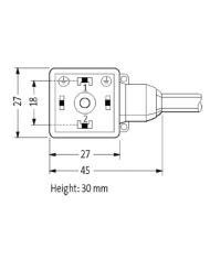 Ventilstecker MSUD BF A 18mm und Kabel