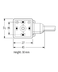 Ventilstecker MSUD BF A 18mm und Kabel