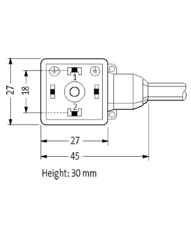 Ventilstecker MSUD BF A 18mm und Kabel