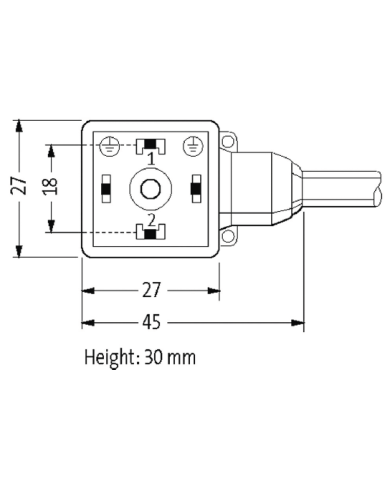 Ventilstecker MSUD BF A 18mm und Kabel