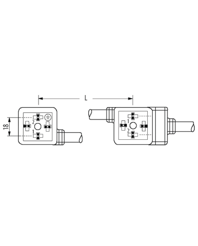 Ventilstecker MSUD BF A 18mm und Kabel