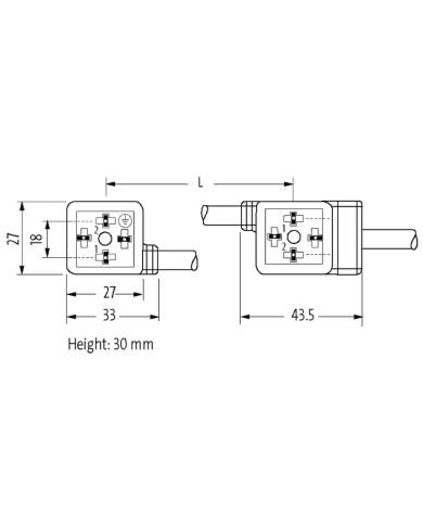 Ventilstecker MSUD BF A 18mm und Kabel