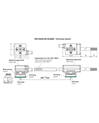 Doppelventilstecker MSUD BF A 18mm und Kabel