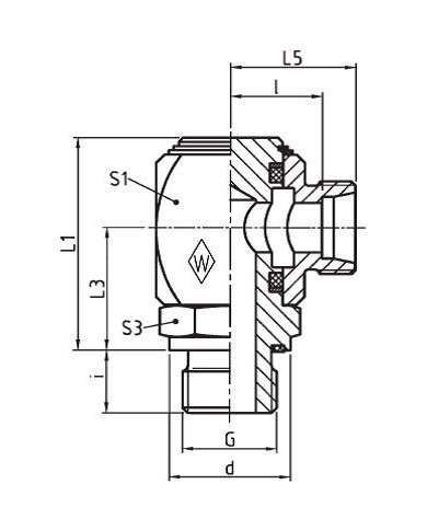 Serie S Winkel-Einschraub-Drehstutzen DGWES - R-WD