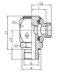 Serie S Winkel-Einschraub-Drehstutzen DGWES - R-WD