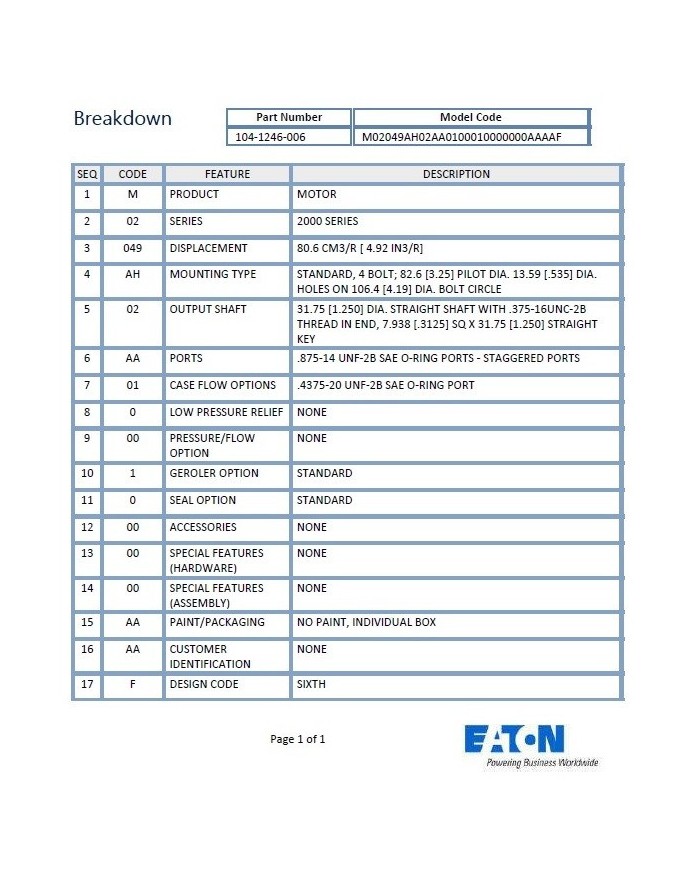 4-Lochflansch, 80 - 490 cm3/U
