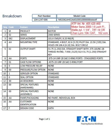 4-Lochflansch, 80 - 490 cm3/U