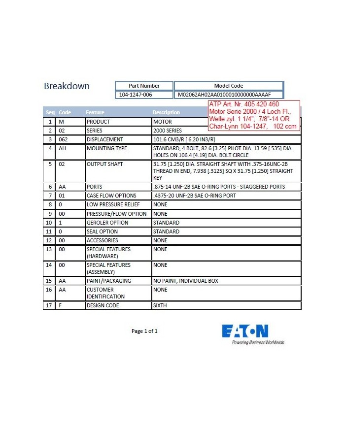 4-Lochflansch, 80 - 490 cm3/U
