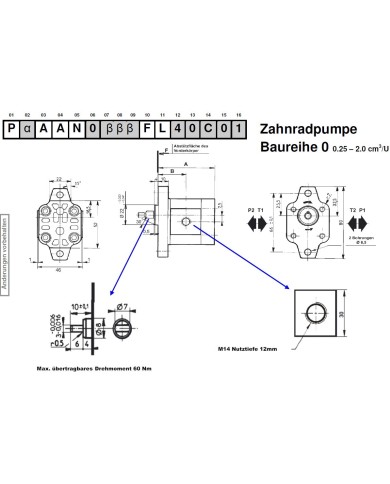 2-Lochflansch, Welle 3mm Mitnehmerzapfen