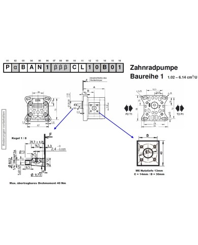 4-Lochflansch, Welle Kegel 1:8