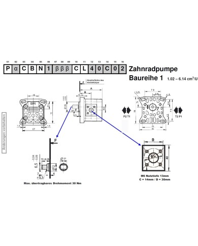 4-Lochflansch, Welle 6.5mm Mitnehmerzapfen (CBN)