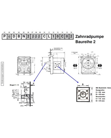 4-Lochflansch, Welle Kegel 1:5