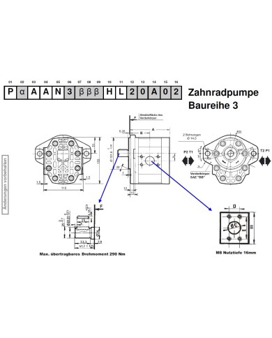 2-Lochfl. SAE B, Welle zyl Ø22.22mm