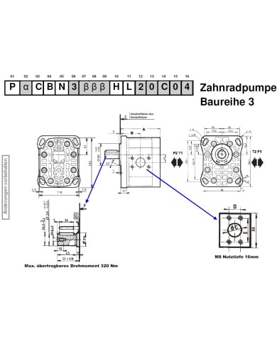 4-Lochflansch, Welle zyl Ø24.0mm