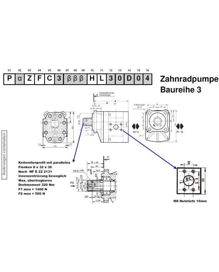 4-Lochflansch, Keilwelle NF E 22 2131