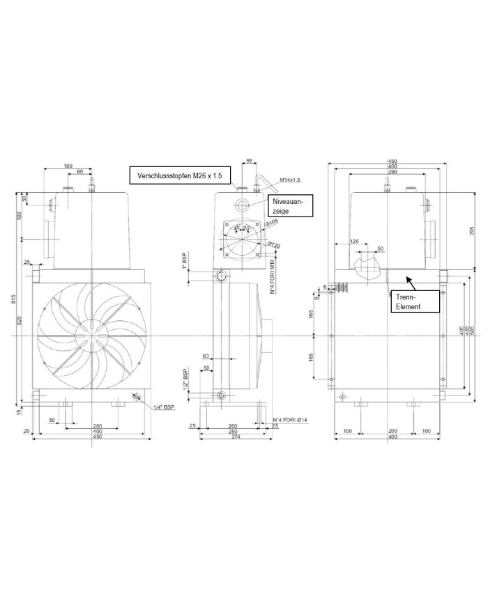 Kühlereinheit  Oel/Luft