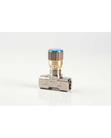 In line double-acting flow control valves