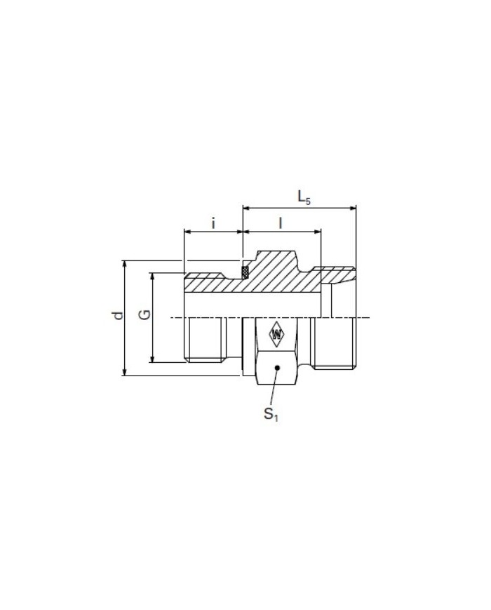 Serie L Gerade-Einschraubstutzen GES - R-WD-VI-1.4571