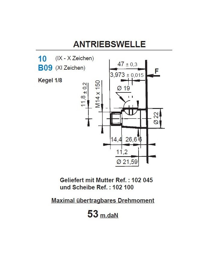 4-Lochflansch, Welle Kegel 1:5