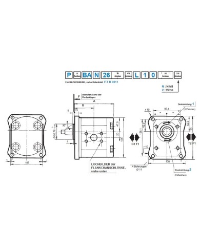 4-Lochflansch, Welle Kegel 1:5