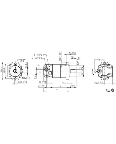 2-Lochflansch SAE A, 80 - 490 cm3/U