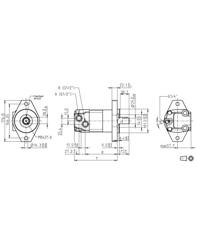 2-Lochflansch SAE B, 80 - 490 cm3/U
