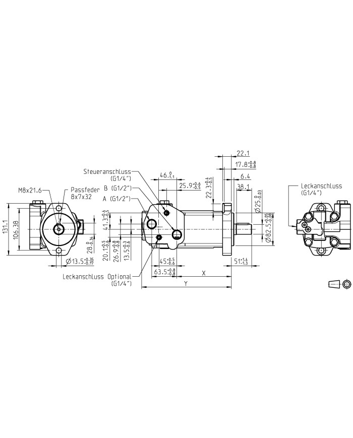 2-Lochflansch SAE A, 80 - 490 cm3/U