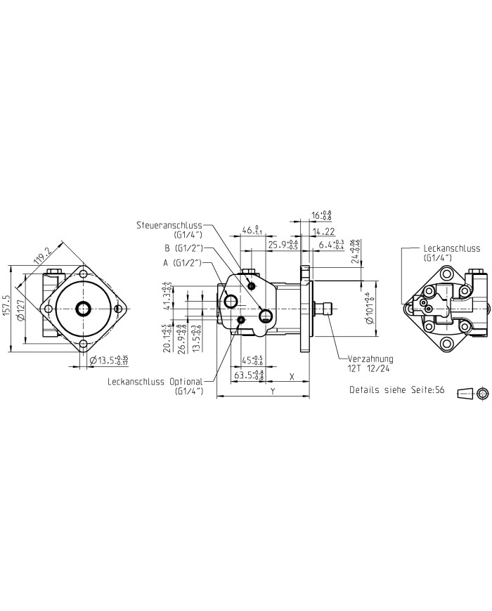 4-Loch Kugellagerlos, 80 - 490 cm3/U