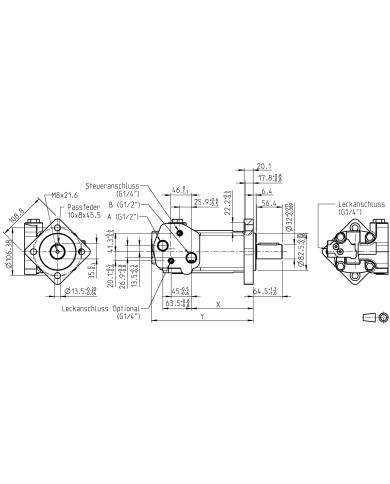 4-Lochflansch, 80 - 490 cm3/U