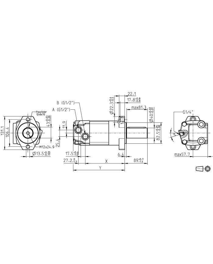 2-Lochflansch SAE A, 160 - 490 cm3/U