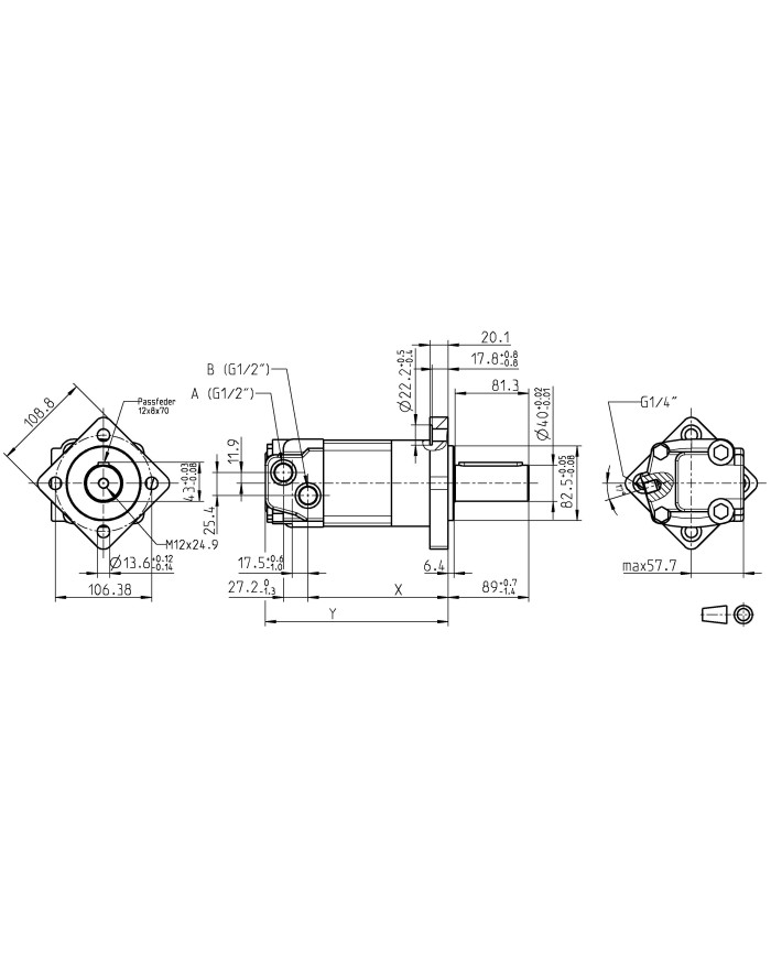4-Lochflansch, 160 - 490 cm3/U