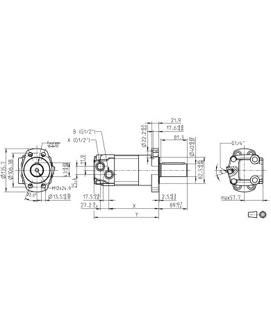 4-Lochflansch Magneto, 160 - 490 cm3/U