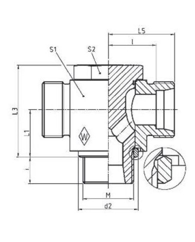 Serie L T-Schwenkstutzen RSTS - M