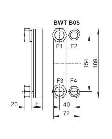 Plattenwärmetauscher BWT B05, B08