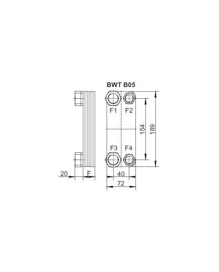 Plattenwärmetauscher BWT B05, B08