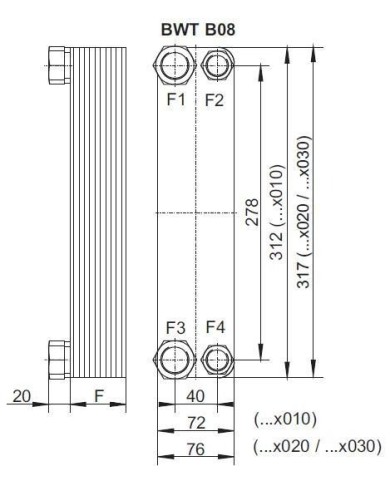 Plattenwärmetauscher BWT B05, B08