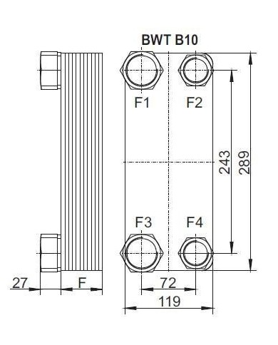 Plattenwärmetauscher BWT B10, B25