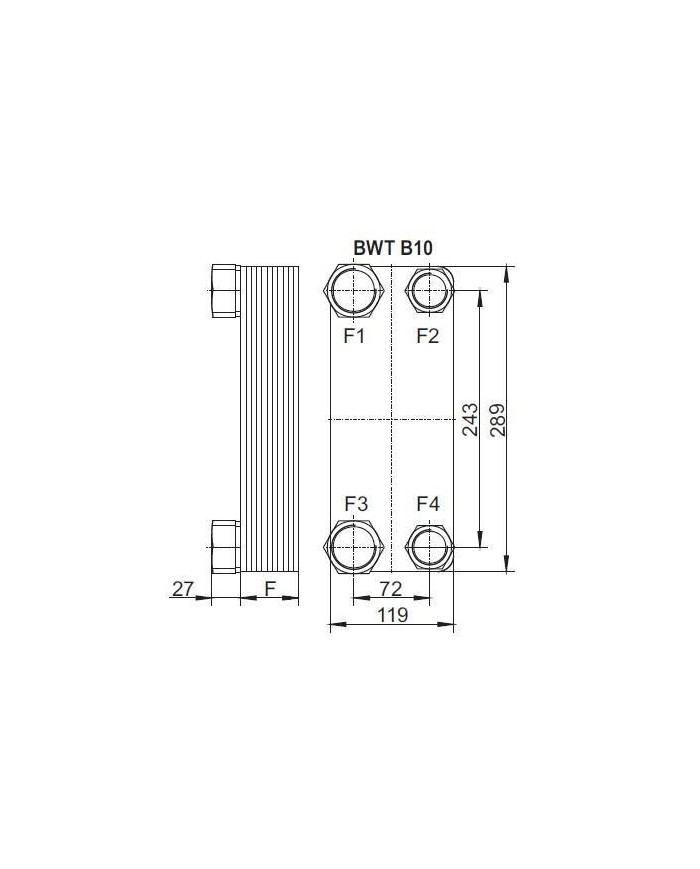 Plattenwärmetauscher BWT B10, B25