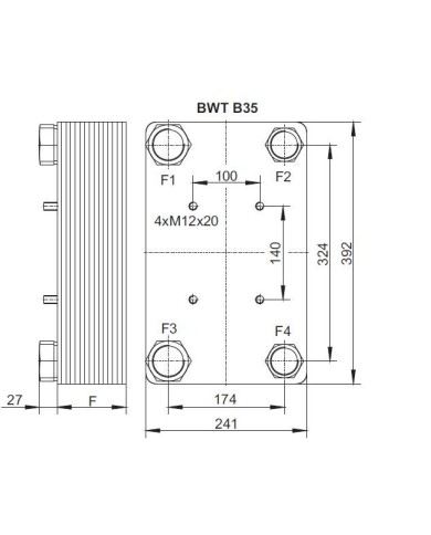 Plattenwärmetauscher BWT B35, B120