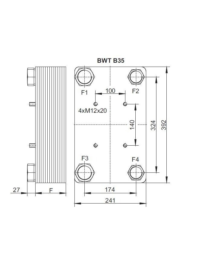 Plattenwärmetauscher BWT B35, B120