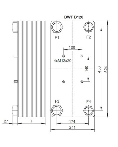 Plattenwärmetauscher BWT B35, B120