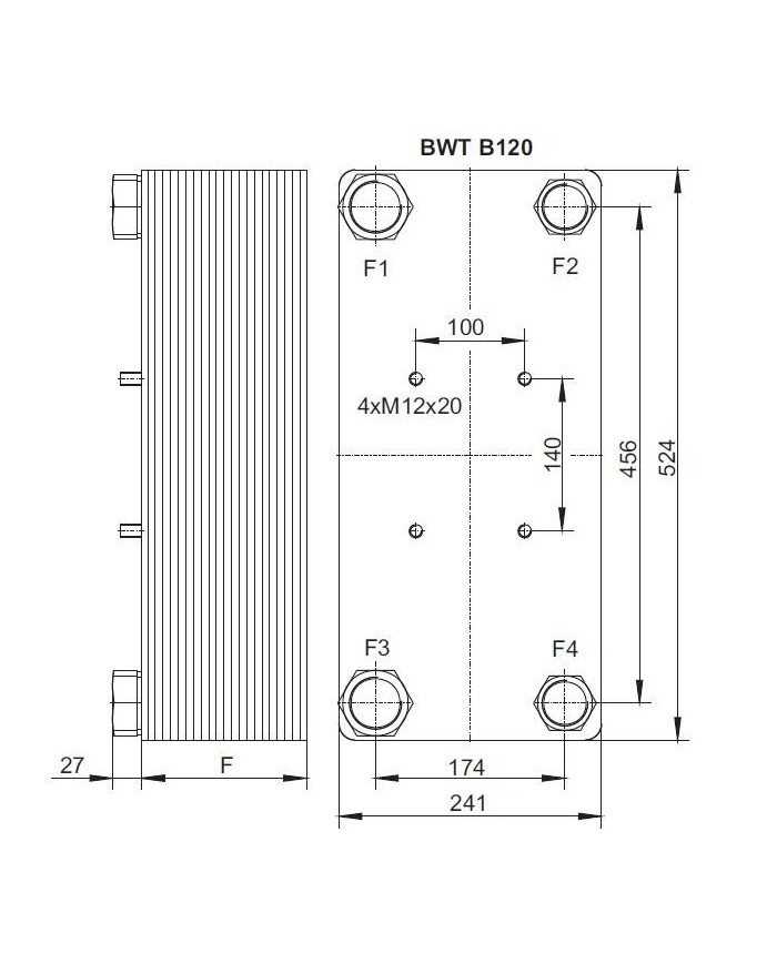 Plattenwärmetauscher BWT B35, B120