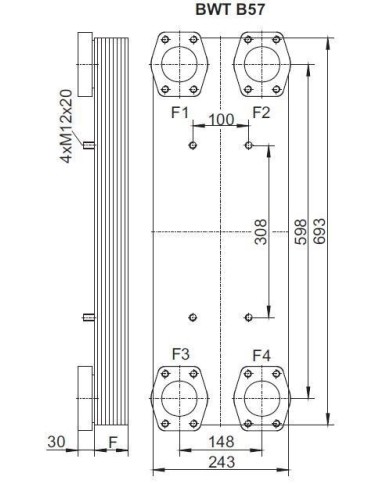 Plattenwärmetauscher BWT B57