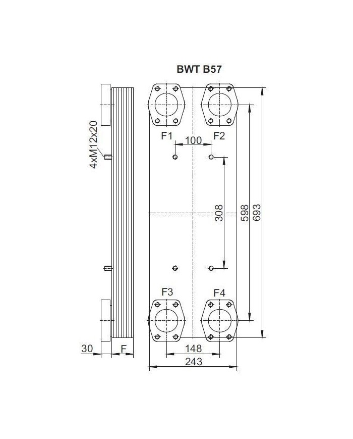 Plattenwärmetauscher BWT B57